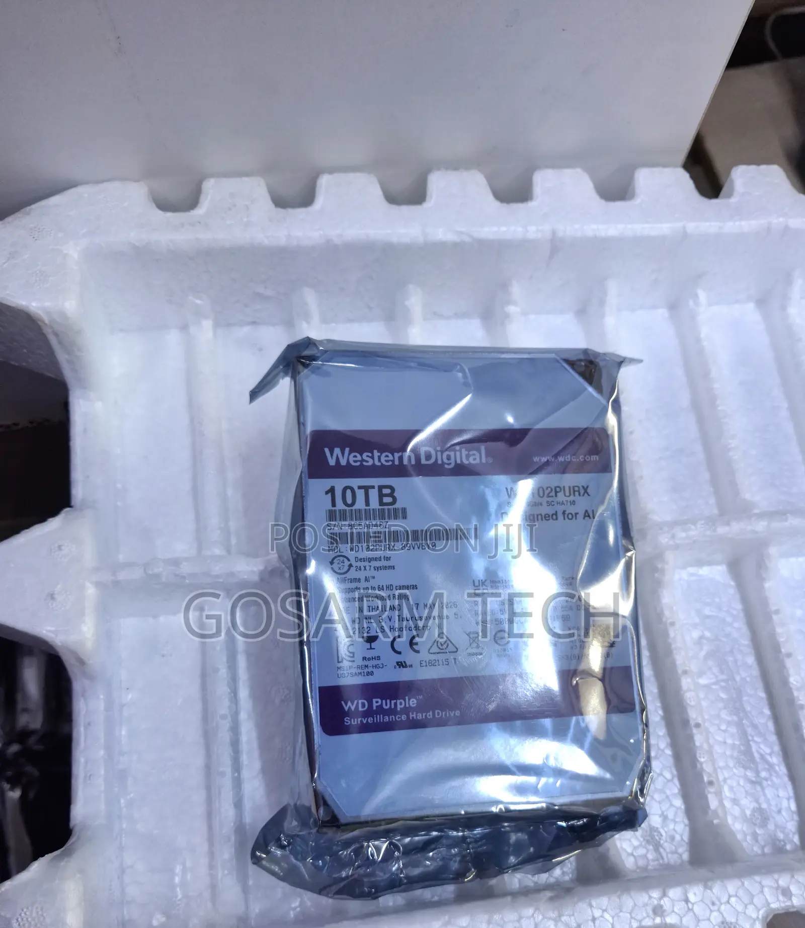 WD Purple 10TB Surveillance Hard Drive –High-Capacity CCTV Storage