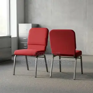 Red Armless Conference/Study Chair