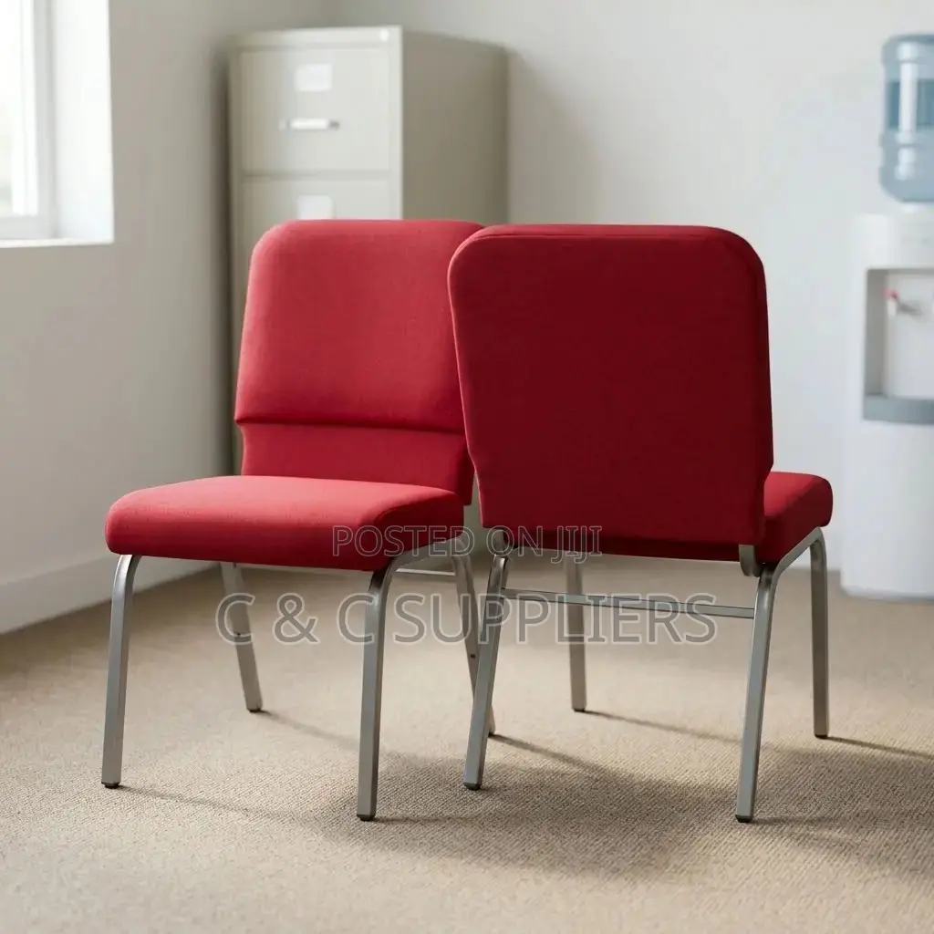 Red Armless Conference/Study Chair