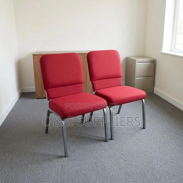 Red Armless Conference/Study Chair - thumbnail 5