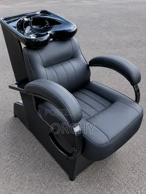 Black Leather Salon Sink / Salon Washing Chair