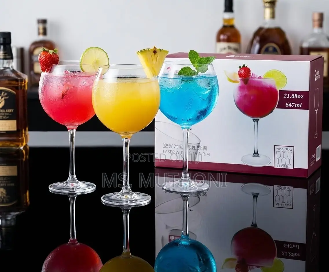 6 PCs (647 Ml ) Balloon Shaped Wine /Cocktail Goblets
