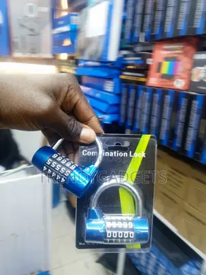 5 Digit Security Padlock in Blue Red Silver and Black