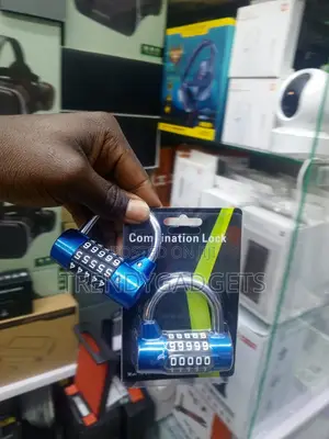 5 Digit Security Padlock in Blue Red Silver and Black