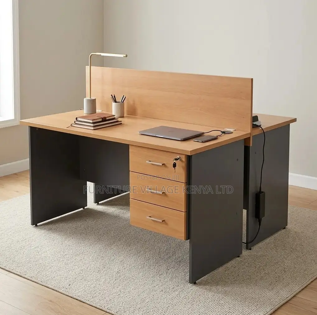 Workstation; 2 Way Custom Wooden Workstation With Storage