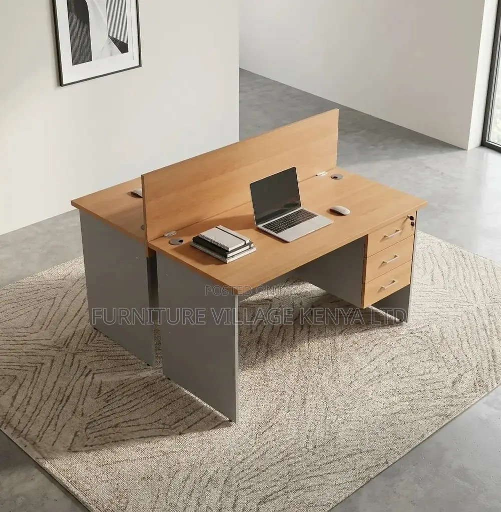Workstation; 2 Way Custom Wooden Workstation With Storage