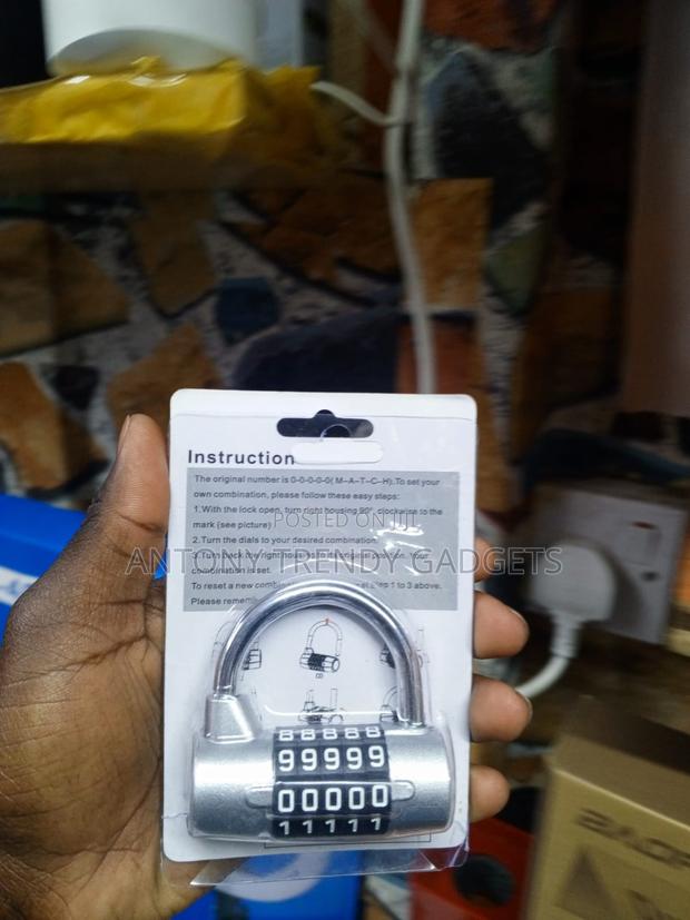 5 Digit Combination Padlock Heavy Duty Resettable Security Lock - thumbnail 3