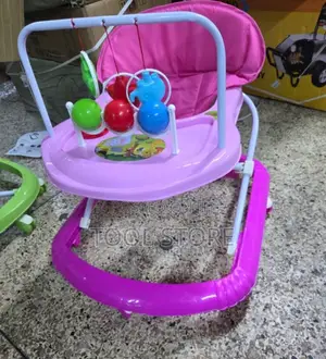 Pink Baby Walker With Interactive Toys/Colourful Baby Activity Walker