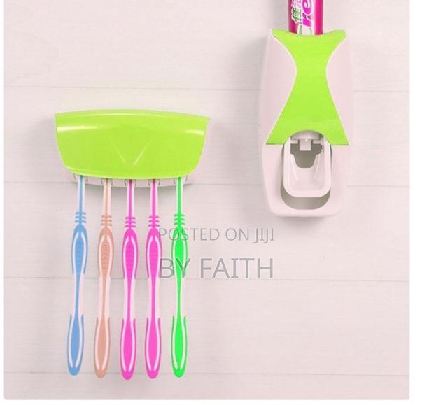 Wall-Mounted Bathroom Toothbrush Holder, No-Drill - thumbnail 2