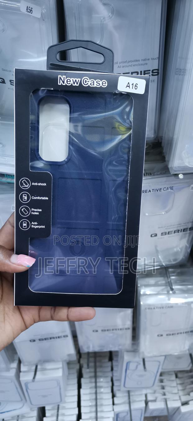 Blue Tactile Grid-Pattern TPU Phone Case Designed for the Oppo A16 - main view