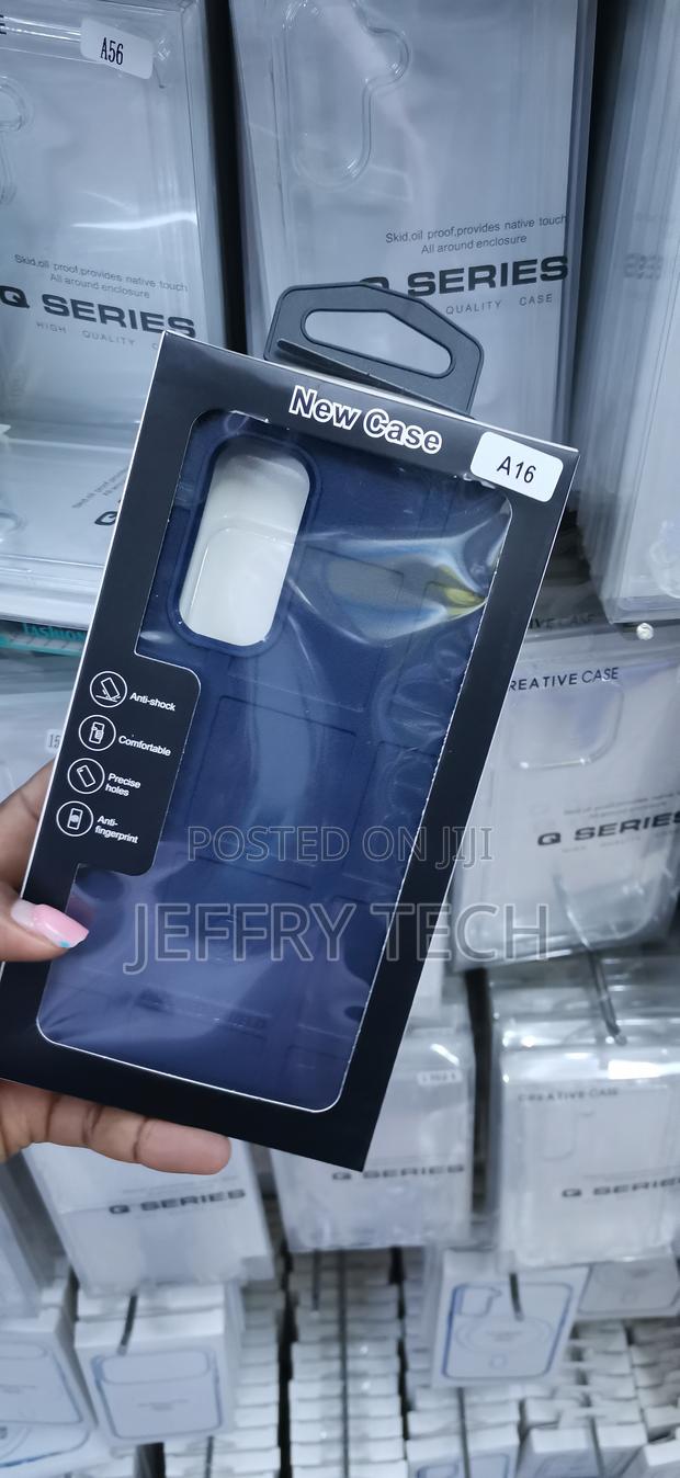 Blue Tactile Grid-Pattern TPU Phone Case Designed for the Oppo A16 - thumbnail 2