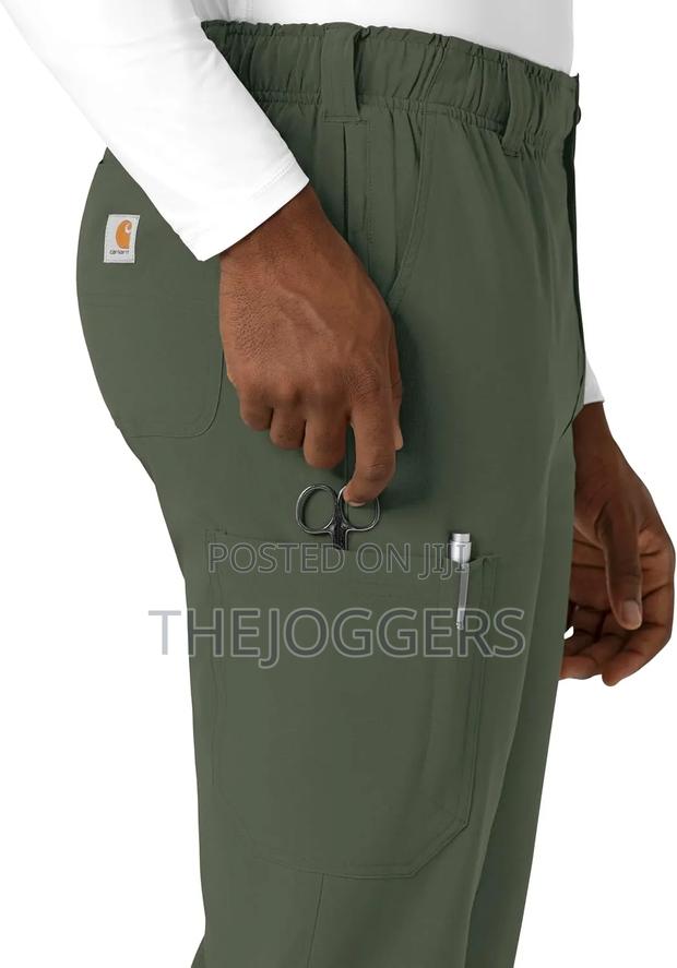 Olive Carhartt Rugged Flex Ripstop Men's Straight Leg Scrub Pant