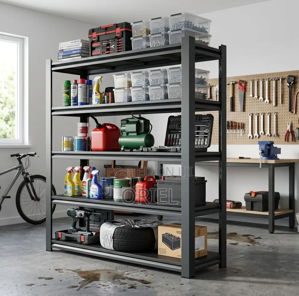 Office Rack : 5 Storage Levels Metallic Home Office Rack