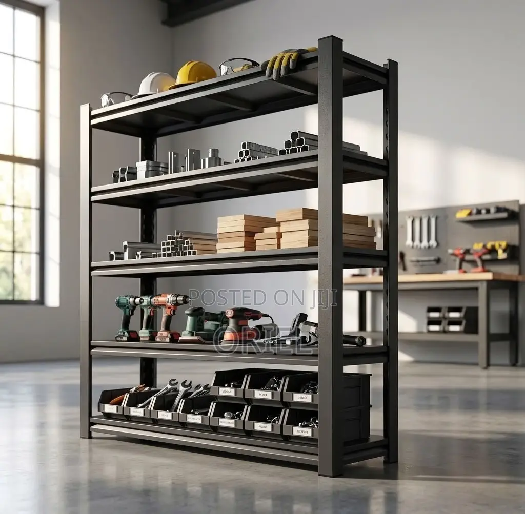 Office Rack : 5 Storage Levels Metallic Home Office Rack