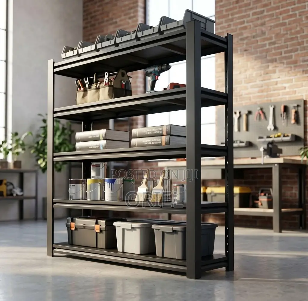 Office Rack : 5 Storage Levels Metallic Home Office Rack
