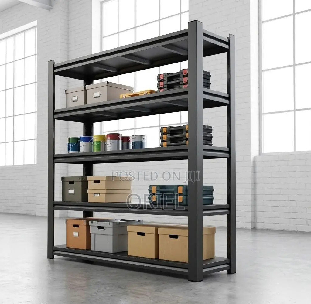 Office Rack : 5 Storage Levels Metallic Home Office Rack