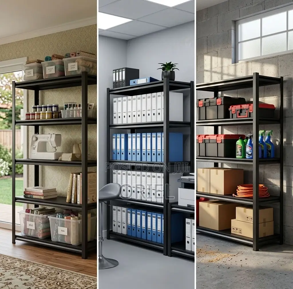 Office Rack : 5 Storage Levels Metallic Home Office Rack
