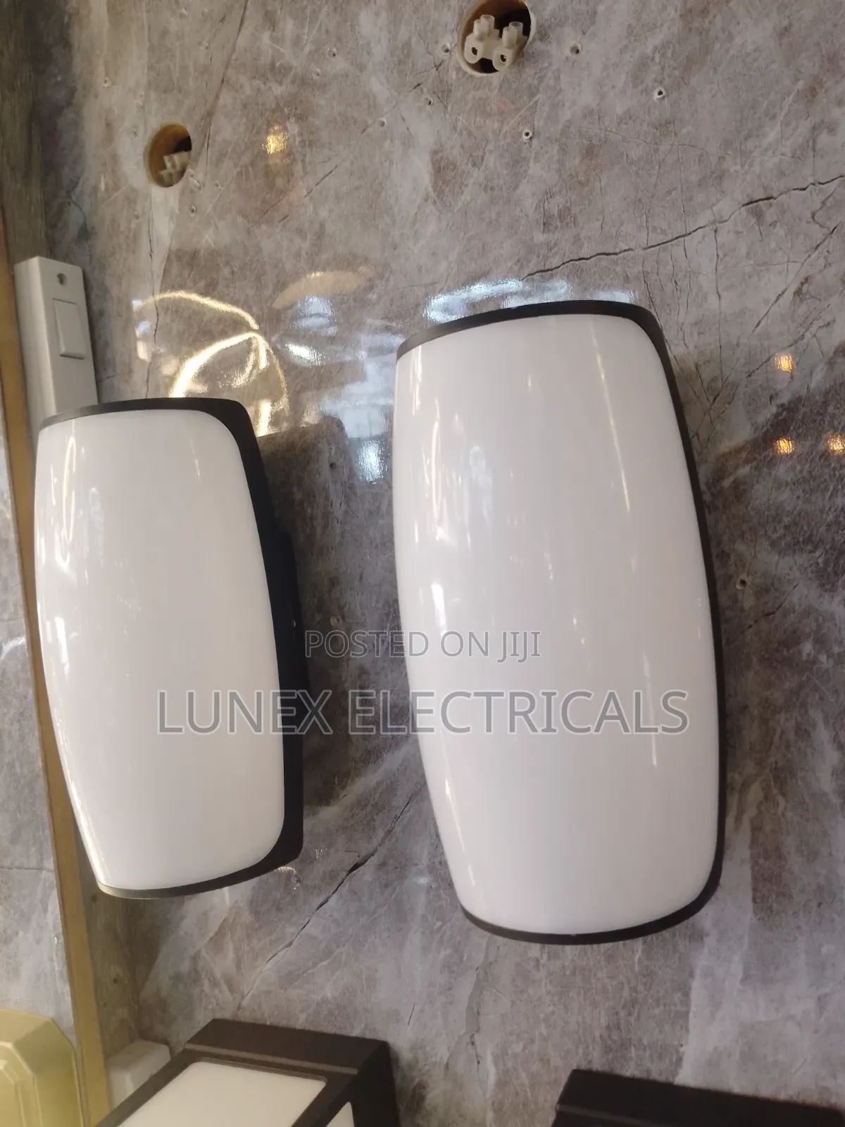 LED Resin Wall Light in Black With White Polycarbonate Diffuser