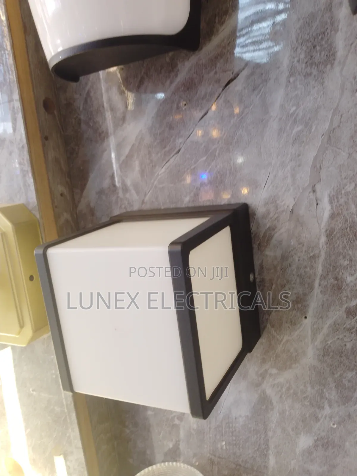 Square LED Cube Wall Light - Black