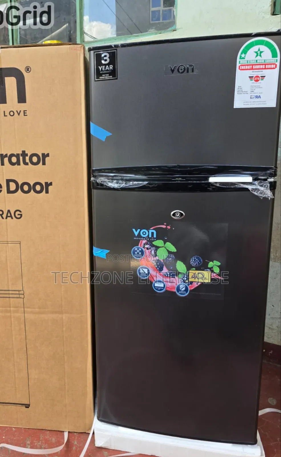 Von Double Door Fridge 125 Litres Direct Cool 