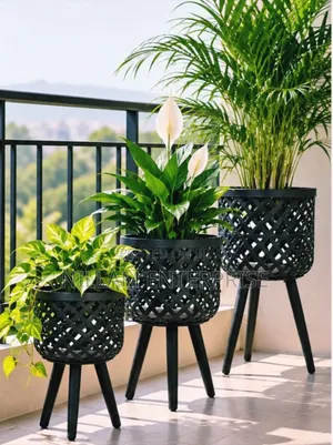 Boho Rattan Plant Stand Set of 3