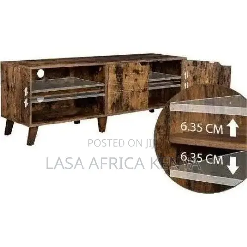 TV Stand With Open and Enclosed Storage