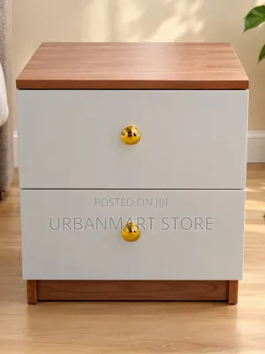 2 Drawer Wooden Bedside Cabinet 88cm High