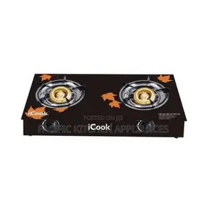 Icook 2 Two Burners Glass Table Top Gas Cooker