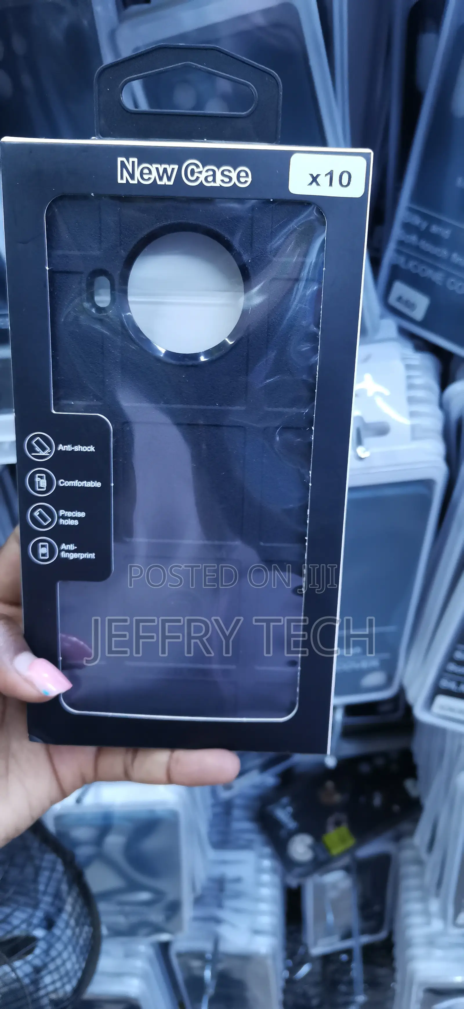 Black Rugged Shield Heavy-Duty Phone Case Large Circular Camera