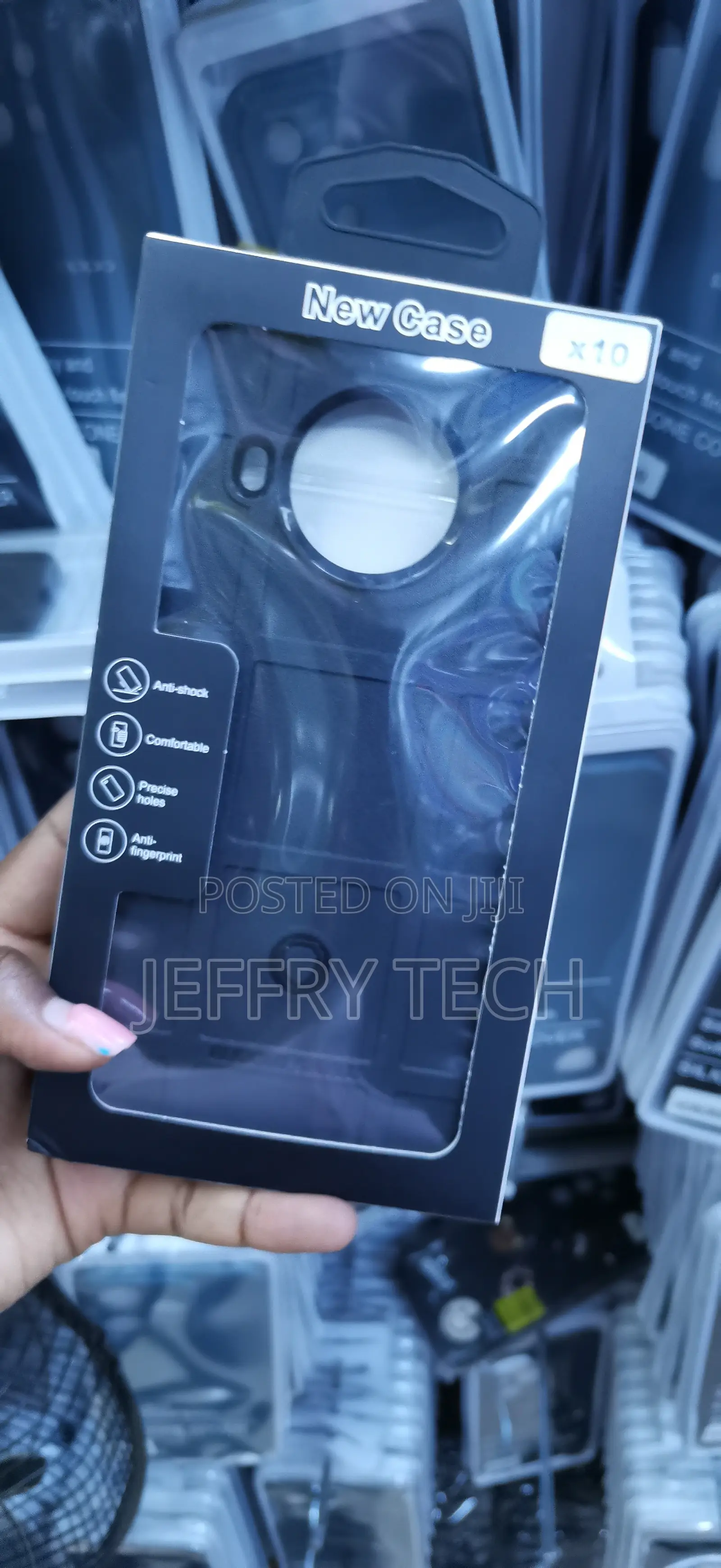 Black Rugged Shield Heavy-Duty Phone Case Large Circular Camera