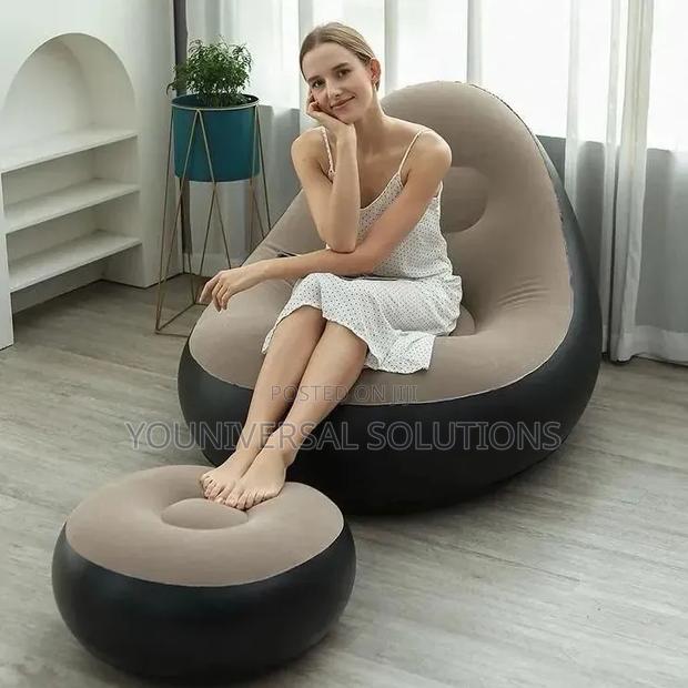 Inflatable Lazy Sofa With Foot Step - thumbnail 2