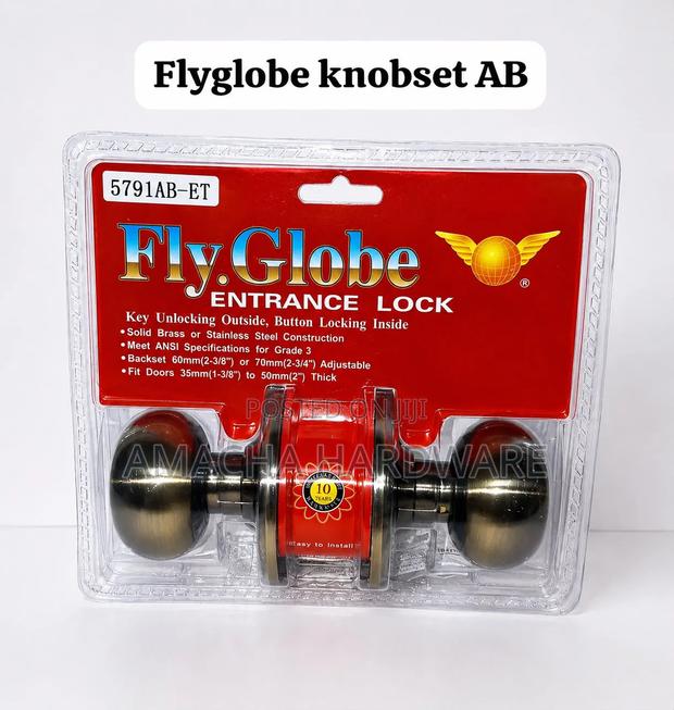 Durable Fly Globe Keyless Knobset - main view