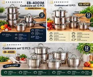 Edenberg 12pcs Kitchen Cookware Collection – Complete Cooking Set