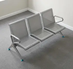Office Bench : Professional Steel Reception Bench 3-Seater