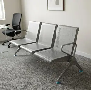 Office Bench : Professional Steel Reception Bench 3-Seater