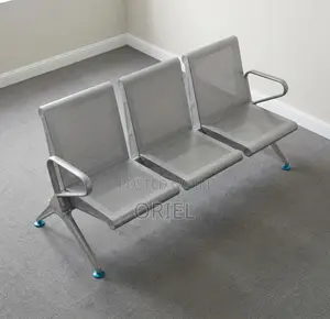 Office Bench : Professional Steel Reception Bench 3-Seater