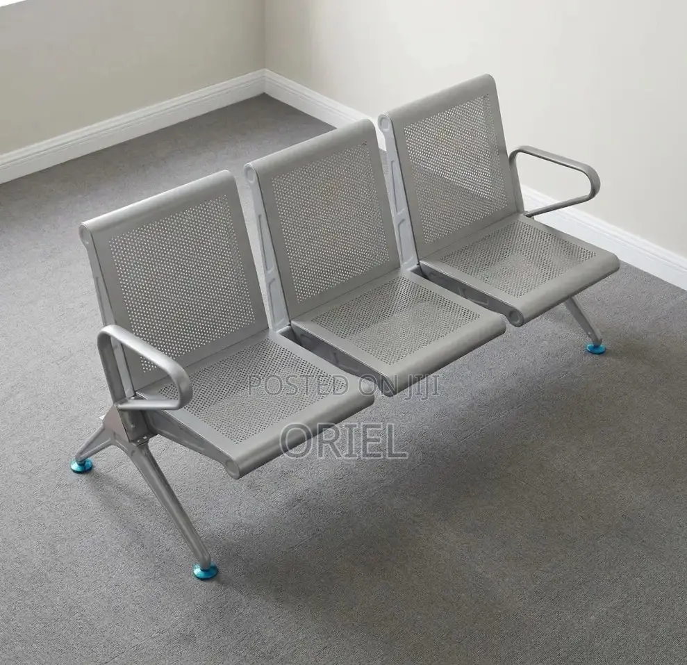 Office Bench : Professional Steel Reception Bench 3-Seater