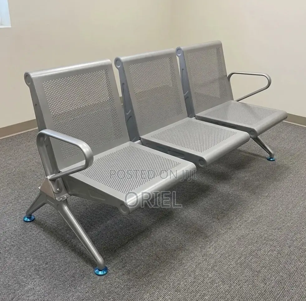 Office Bench : Professional Steel Reception Bench 3-Seater