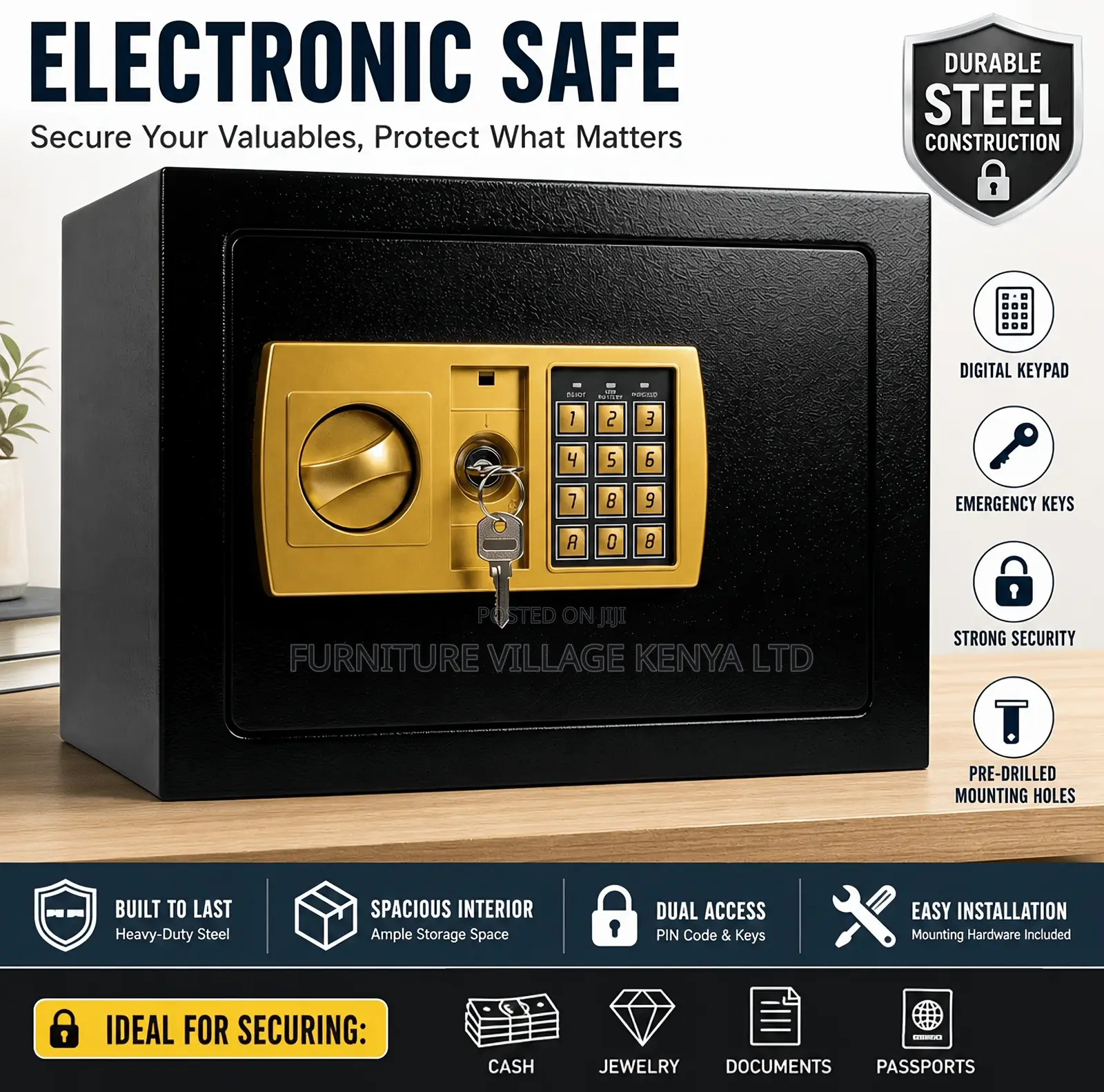 Safe Box; Imported Security Fireproof Safe Box.