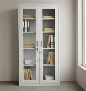Office Cabinet : Metallic Glass Doors Filing Cabinet