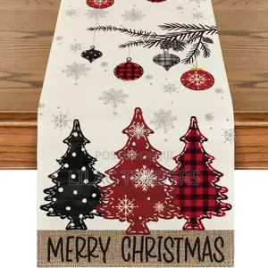Merry Christmas Table Runner Festive Holiday Table Cover Bli