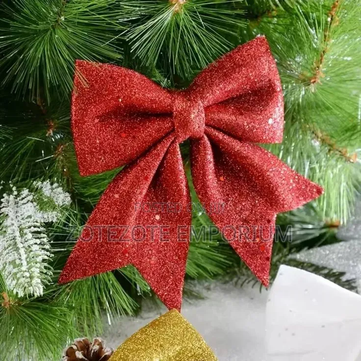 3pcs Christmas Glitter Ribbon Bows