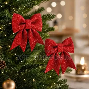 3pcs Christmas Glitter Ribbon Bows