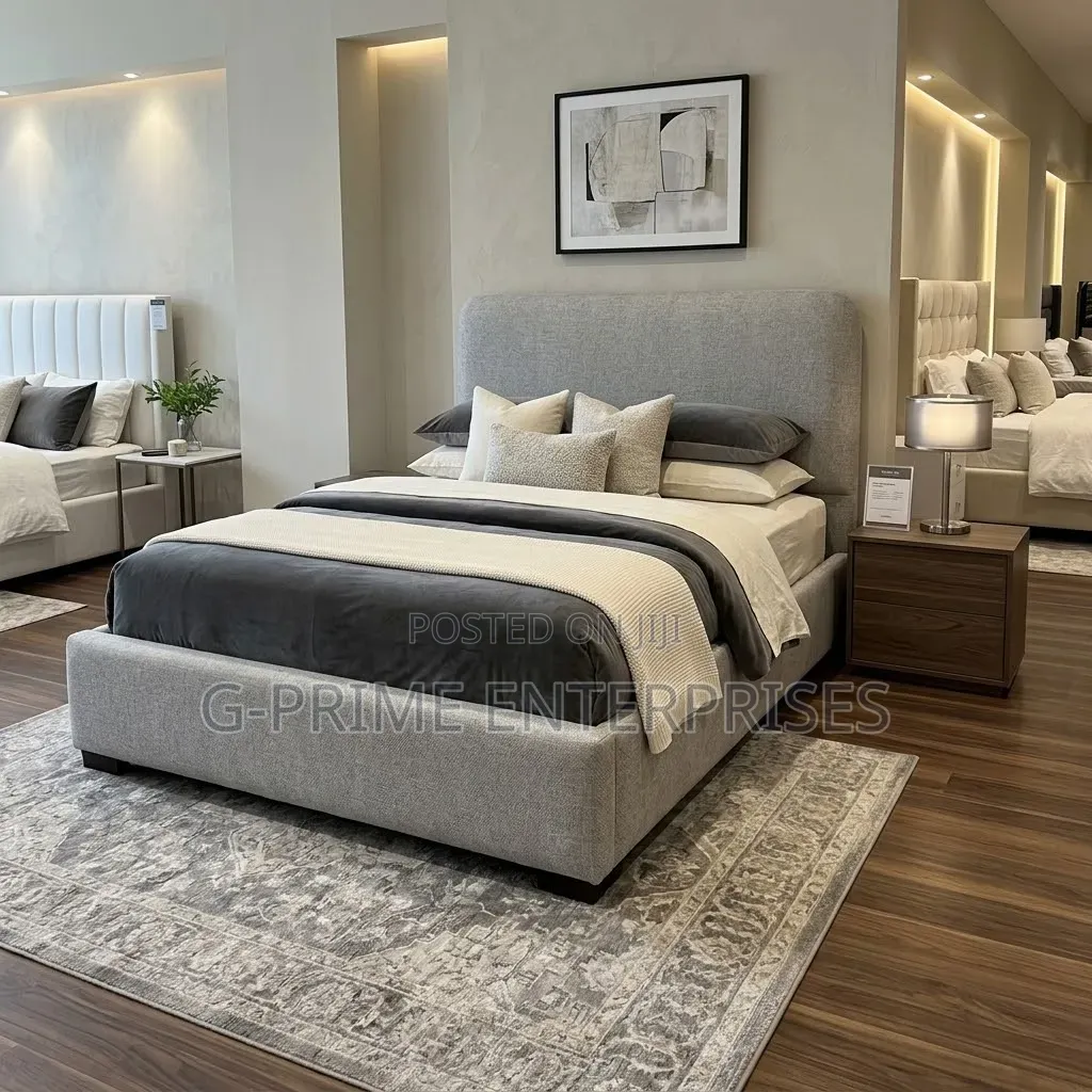 Modern Grey Upholstered Bed