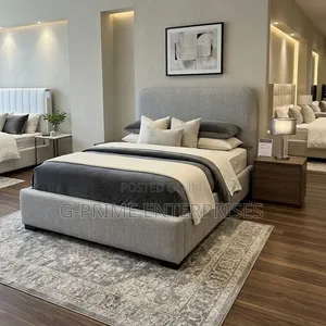 Modern Grey Upholstered Bed