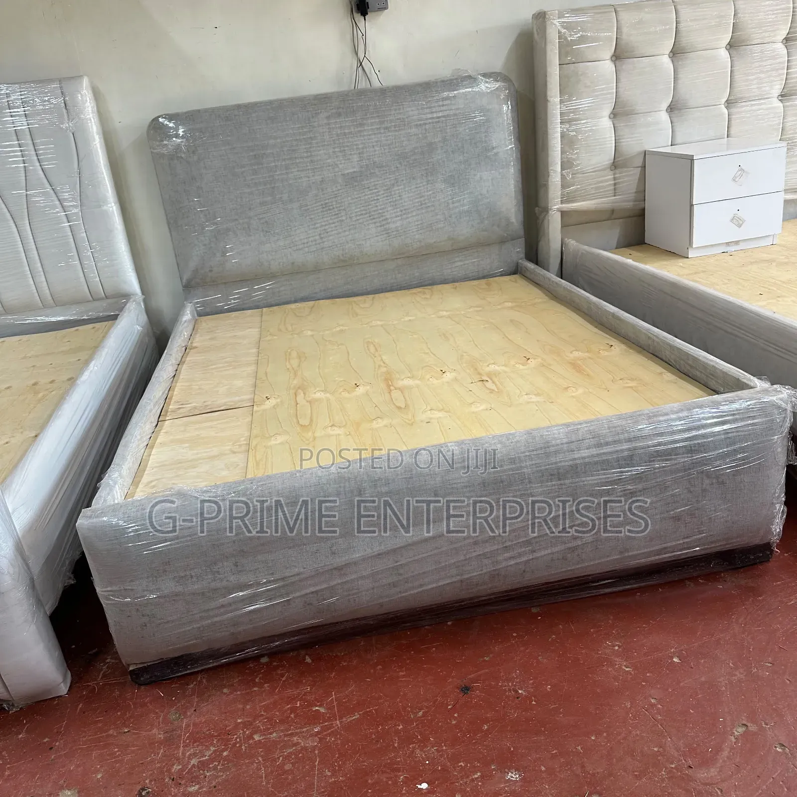 Modern Grey Upholstered Bed