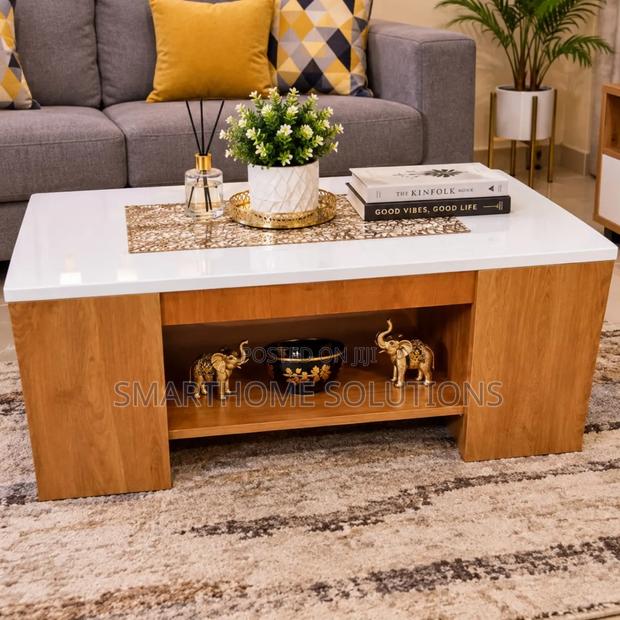 Modern Executive Julz Coffee Marble Laminated Coffee Table