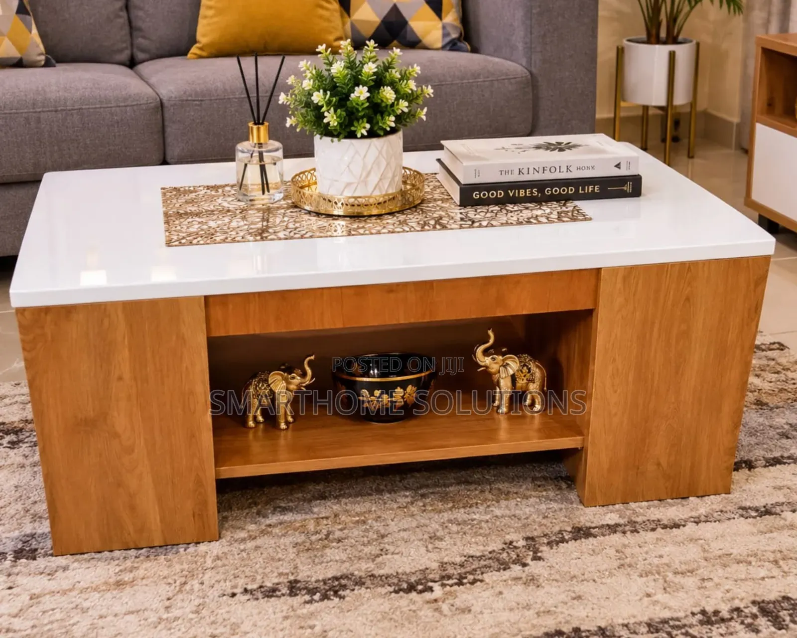 Modern Executive Julz Coffee Marble Laminated Coffee Table