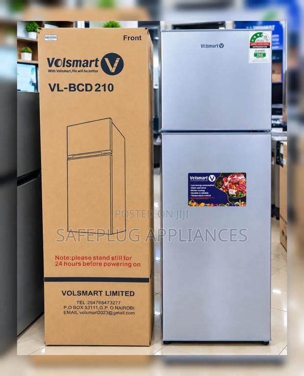 Volsmart 210 Litres Silver Fridge With Separate Freezer Compartment - main view