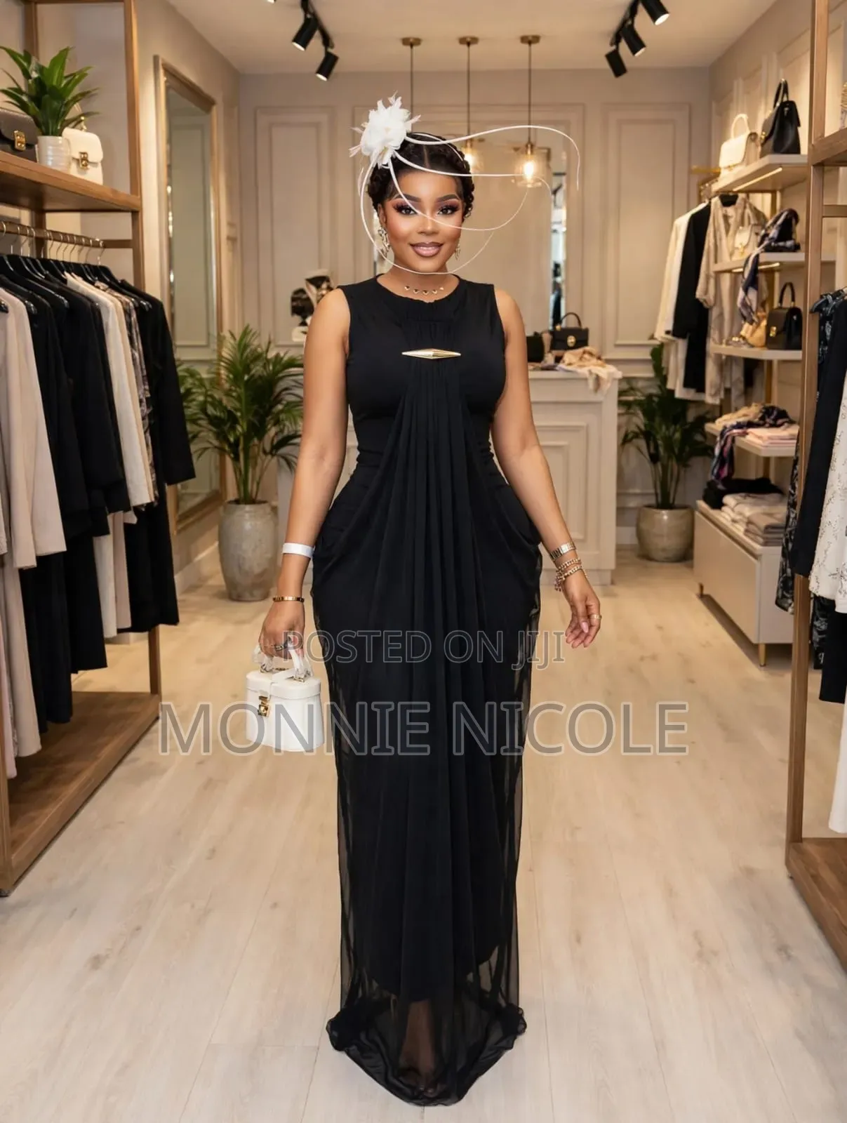 Exquisite Evening Black Dinner Dress